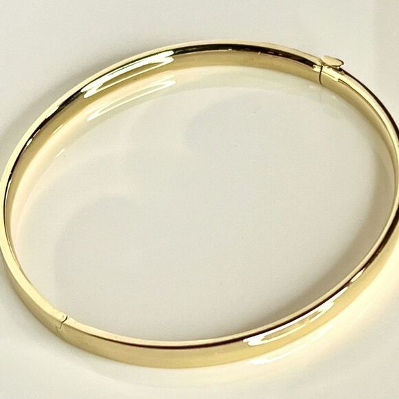 New 14k 3/16 High Polished Hinged Bangle Bracelet - Picture 6 of 11